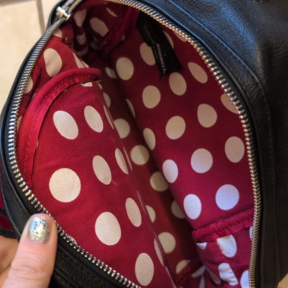 Loungefly Disney Minnie Mouse Backpack Black Red Bow Mickey Studs And Ears - Picture 13 of 16